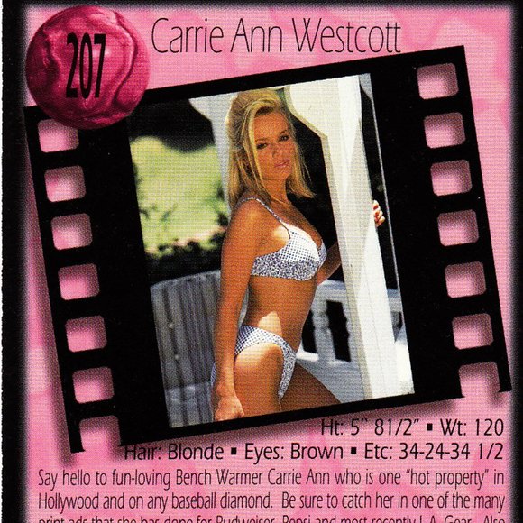 Carrie Ann Westcott #207 - Bench Warmers 1994 Sexy Trading Card - Picture 2 of 2
